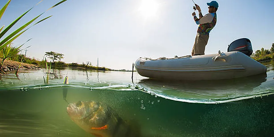 Unbranded tackle setup on an empty dock beside a calm lake